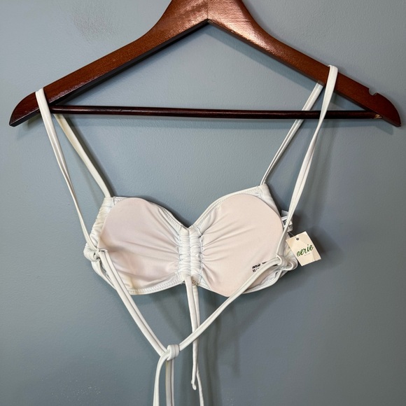 Aerie Ruched Bandeau Bikini Top in Lace Blue. NWT. Size XS - Picture 9 of 15